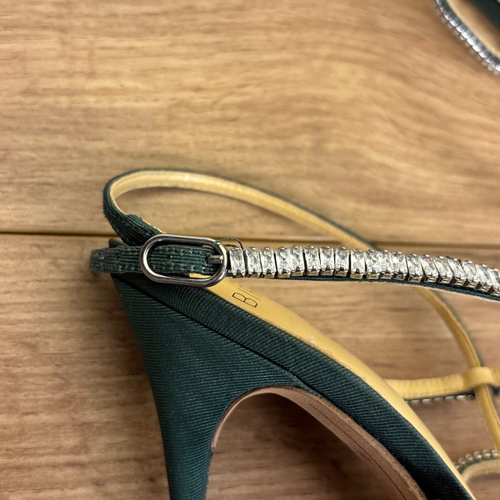 ALEXANDRE BIRMAN Sally Zircone Sandal Heel Emerald Green Women Size 39.5 Formal - Picture 11 of 14